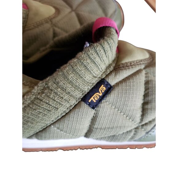 Teva Re  Ember Moc Slippers Quilted Design Knit Collar Womens Olive Size 8 - Picture 8 of 16
